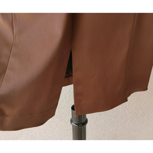 NWT Kay Unger Sleeveless Metallic Brown Cocktail Party Dress Satin Bow Size 12 - Picture 7 of 7